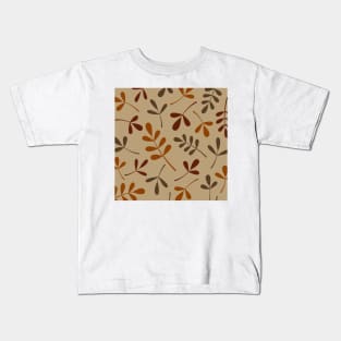 Assorted Lg Leaf Silhouettes Fall Colors Kids T-Shirt